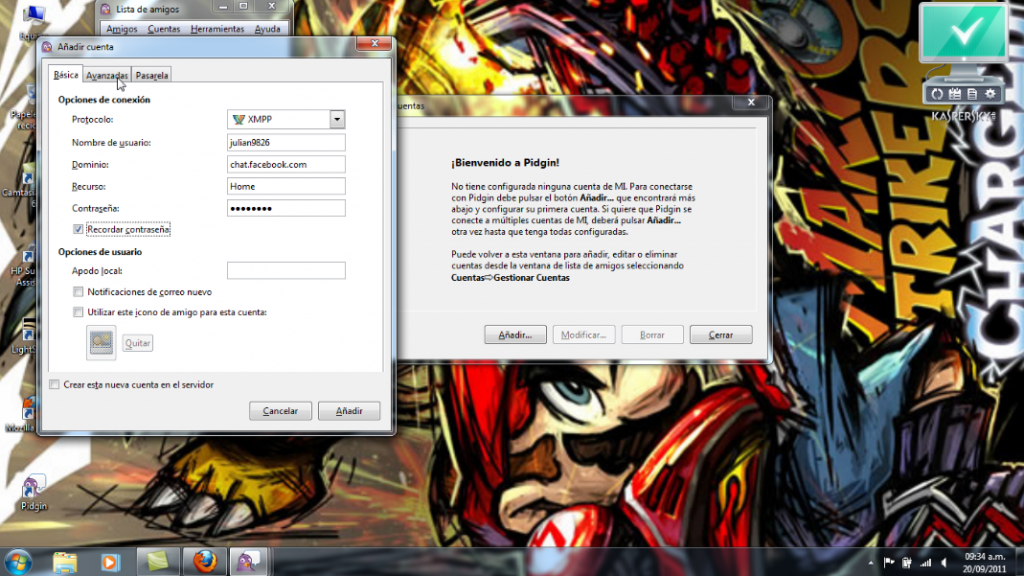 Configuracion Facebook.