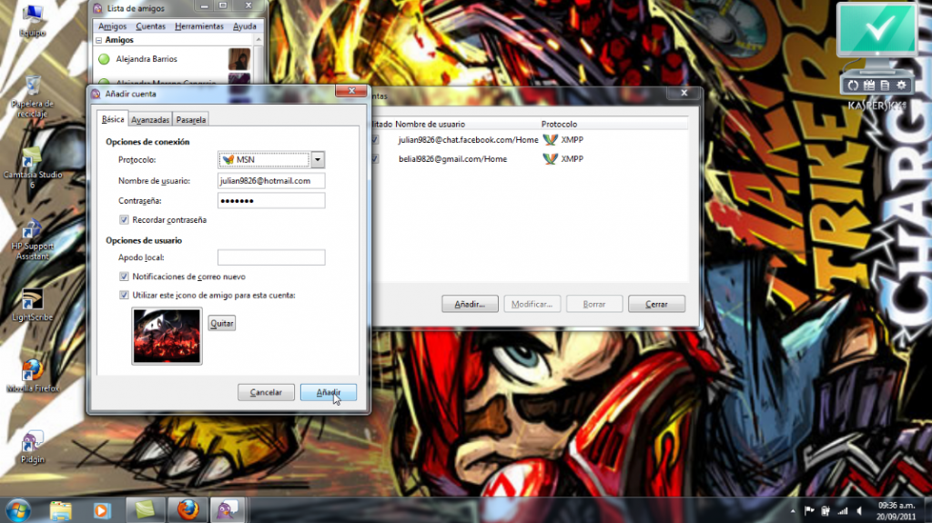Configuracion cuentas MSN