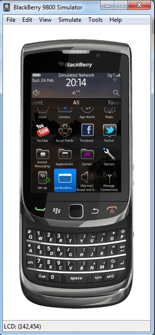 Desarrollador Web Freelance | Wordpress | Guia Para Desarrollar Aplicaciones Para BlackBerry | Guia Para Desarrollar Aplicaciones Para BlackBerry 5 Ubicando aplicacion en el simulador