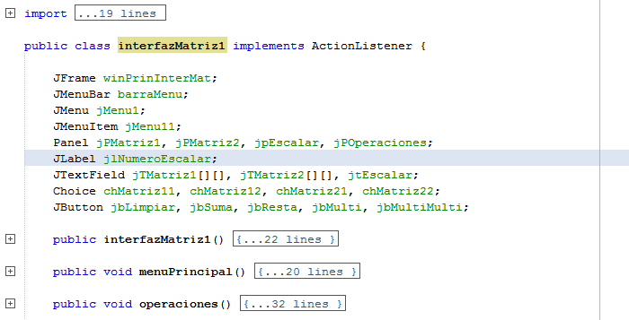 ☕ Calculadora De Matriz En Java