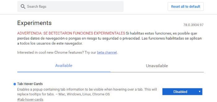 Quitar Las Tarjetas Flotantes En Las Pestañas De Google Chrome