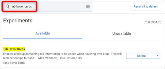 TAB HOVER CARDS GOOGLE CHROME
