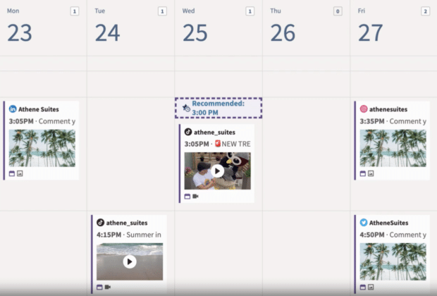TikTok programado en Hootsuite Planner