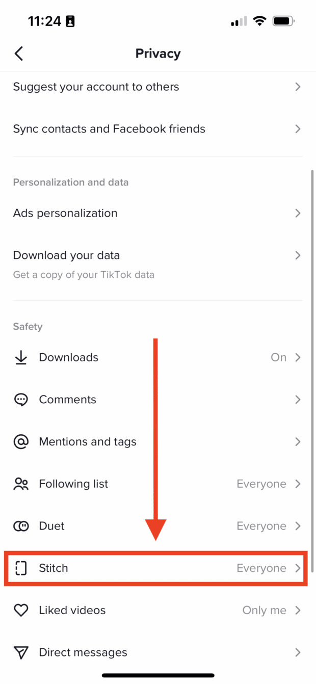 cambiar la configuración de privacidad de puntos en tiktok