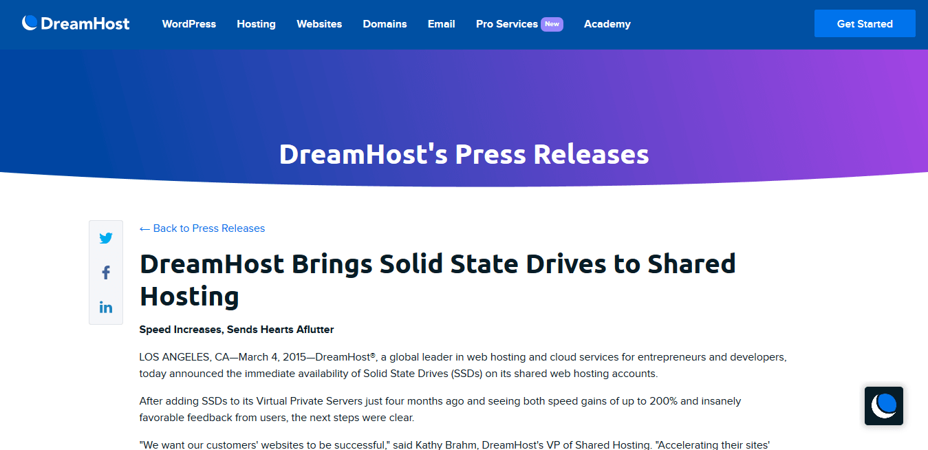 Unidad SSD DreamHost