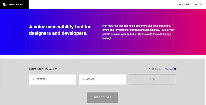 herramienta de accesibilidad hexadecimal naw