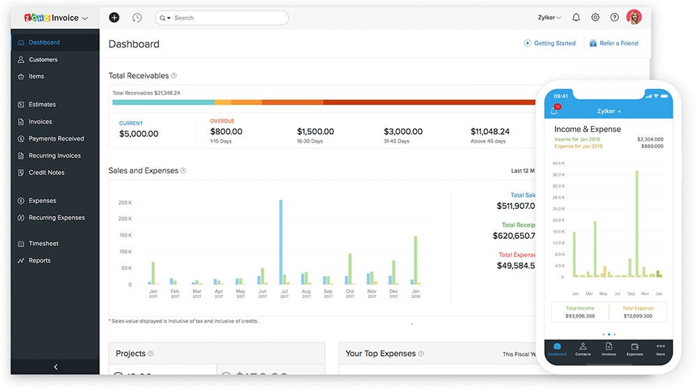 Factura de Zoho