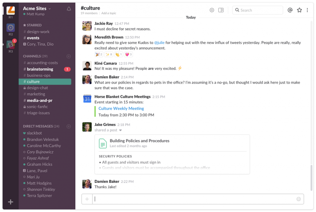 Aplicaciones de flujo de trabajo - Slack