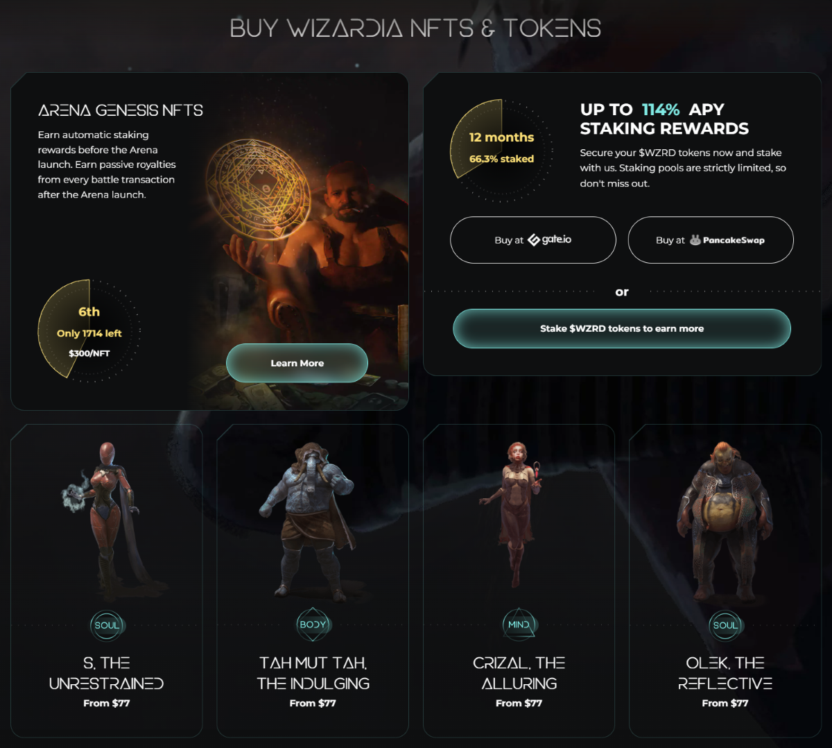 Explore los tokens y NFT de Wizardia