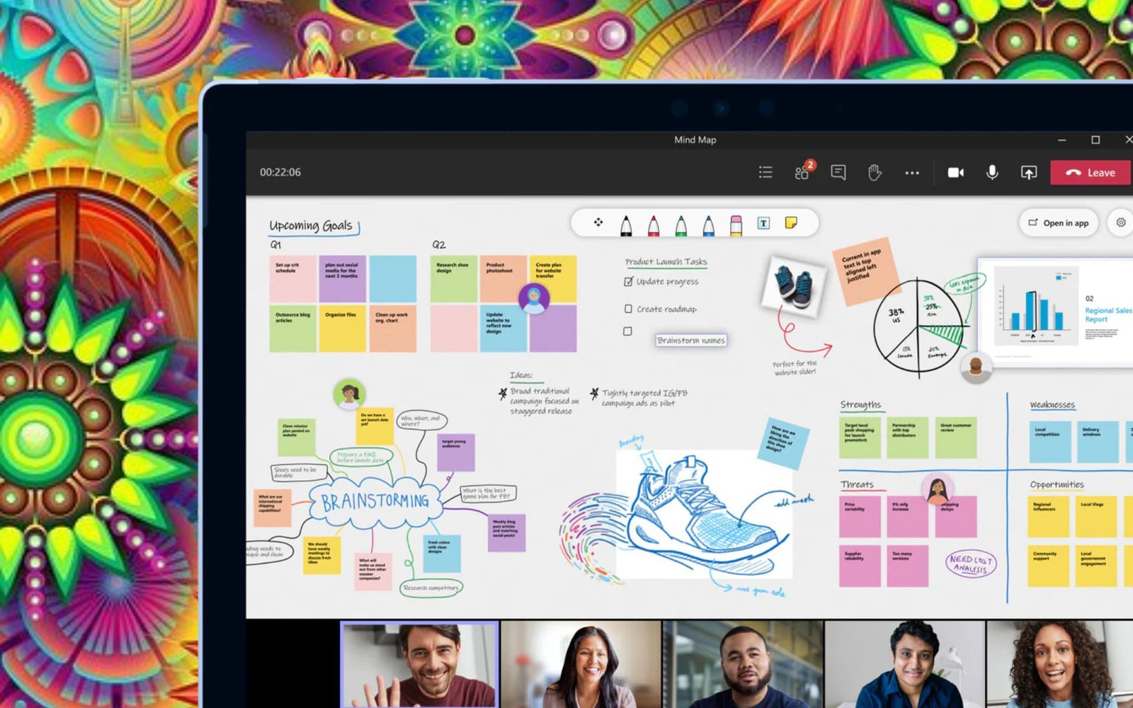Vea las últimas funciones que llegarán a Microsoft Whiteboard en 2022