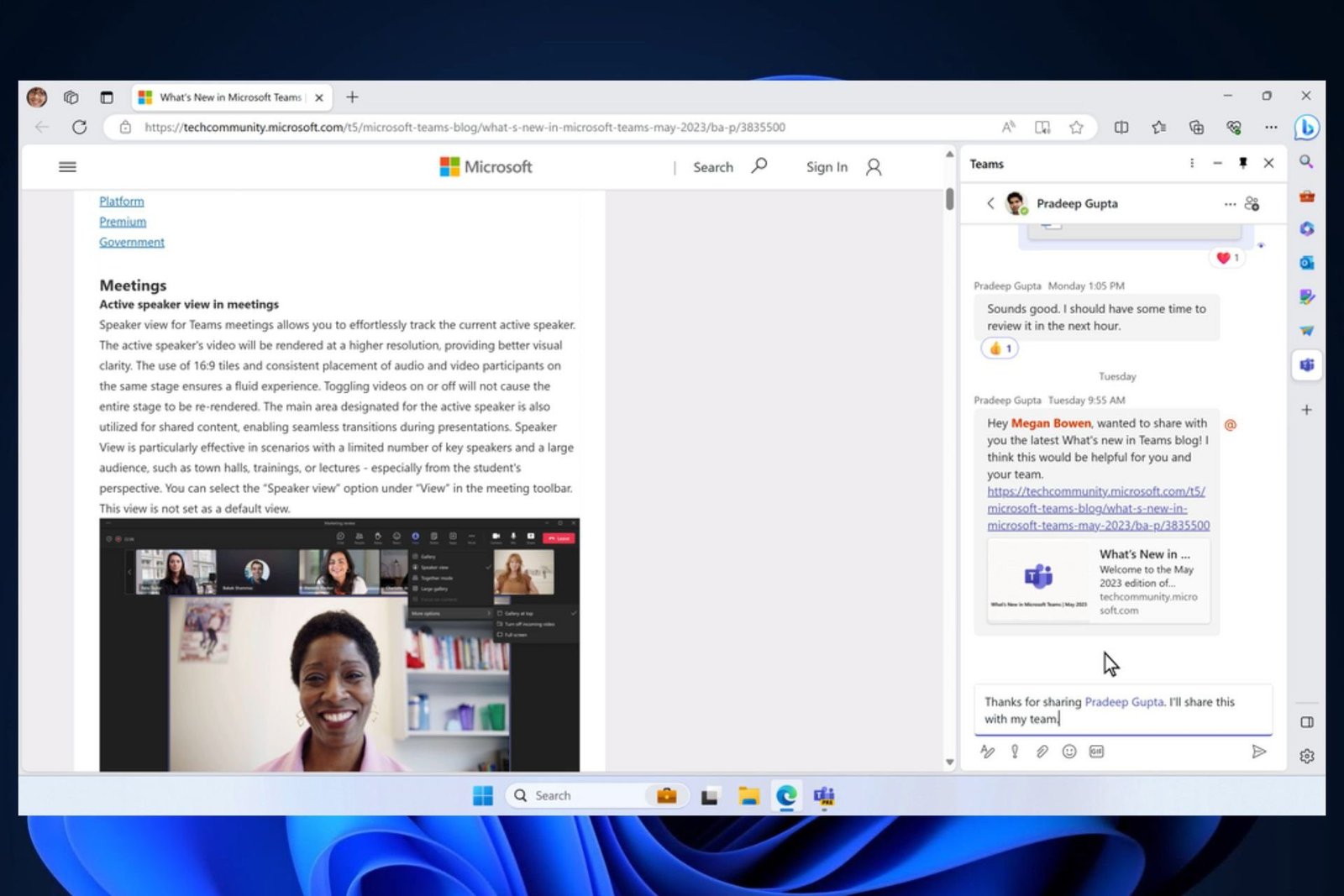 Cómo usar Teams Chat mientras navega en Microsoft Edge