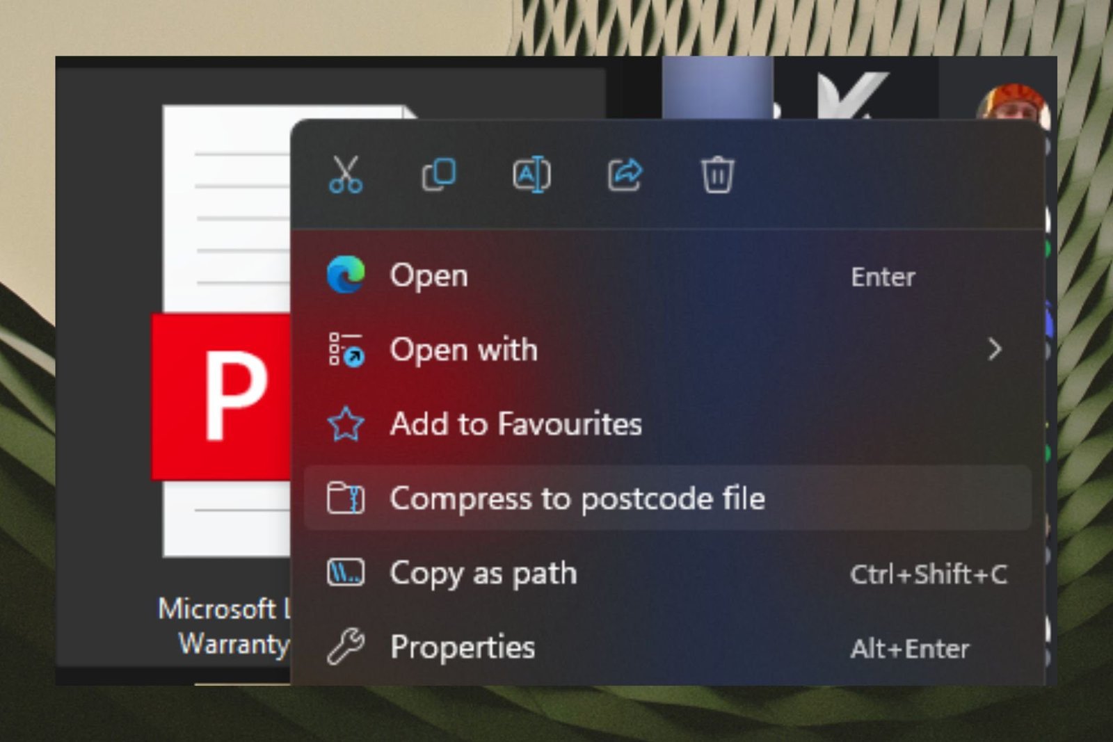 Windows 11 quiere comprimir tus archivos en código postal y no ZIP