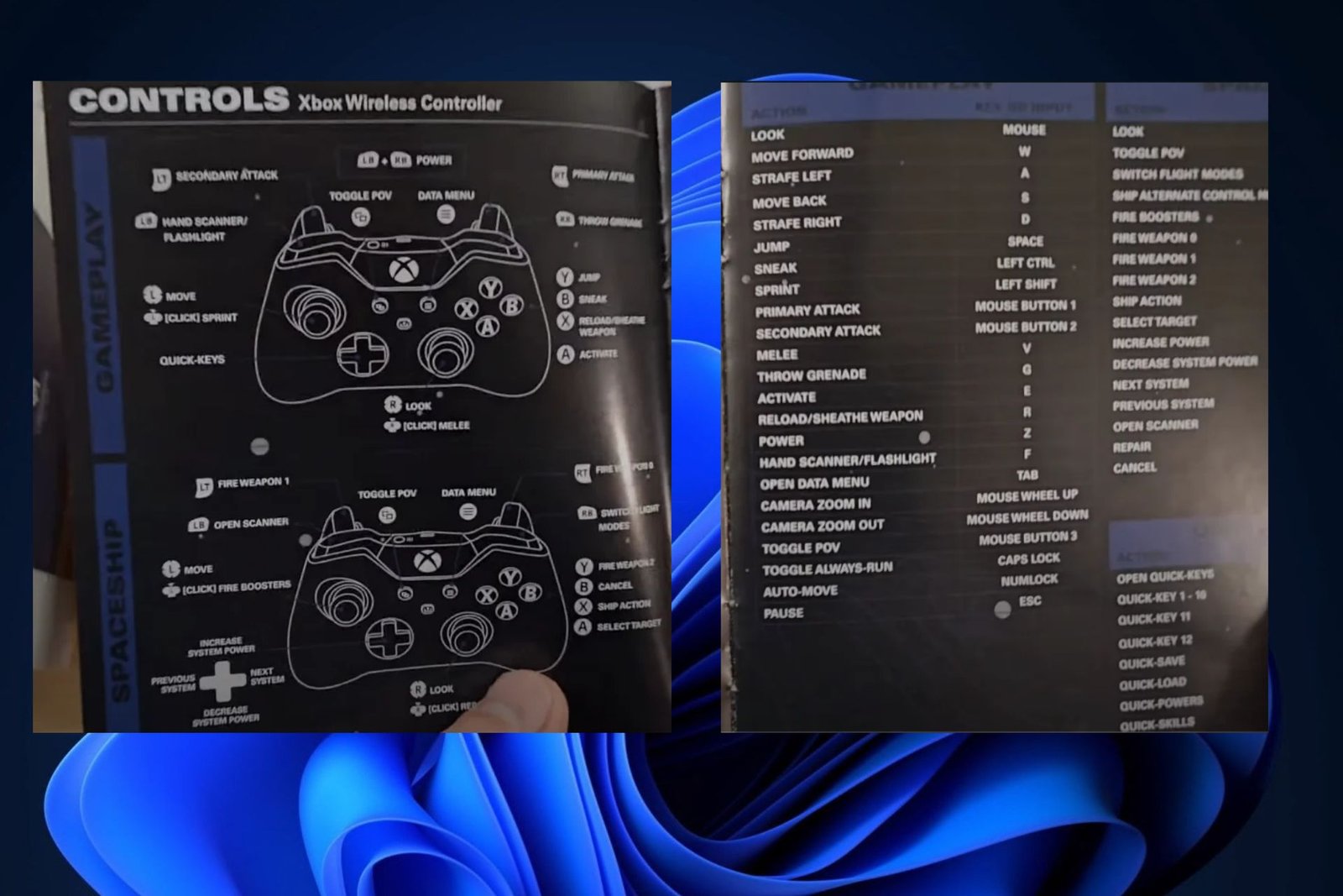 Aquí está el esquema de control de Starfield.  Consejo: puedes reasignarlo